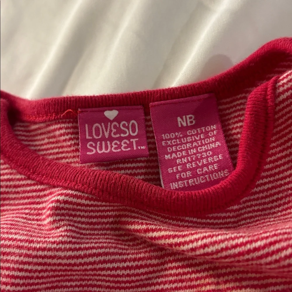 Love so sweet Red Striped Kids One Piece newborn